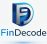 FinDecode logo jisme 3D F aur D letter hai