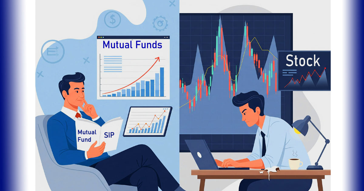 “Mutual Funds vs Direct Stocks visual comparison for smart investors”
